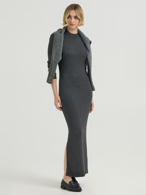 Women's Sweater Maxi Dress in Charcoal Heather