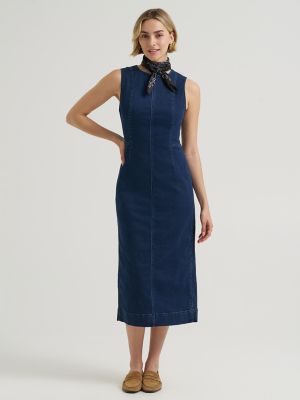 Women's Denim Sheath Dress in Lee Hearts