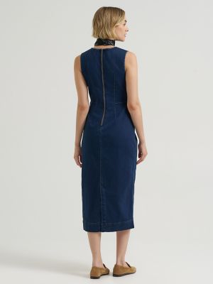 Women's Denim Sheath Dress in Lee Hearts