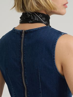 Women's Denim Sheath Dress in Lee Hearts