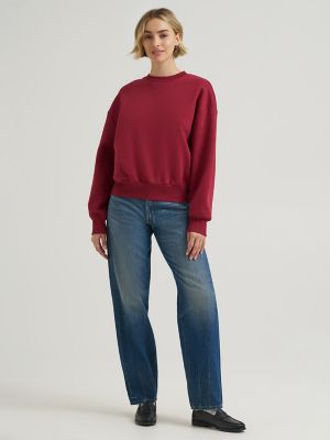 Women's Solid Crew Neck Sweatshirt