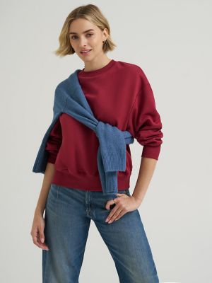 Women's Solid Crew Neck Sweatshirt