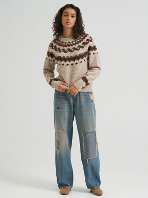 Women's Wool Blend Fair Isle Sweater
