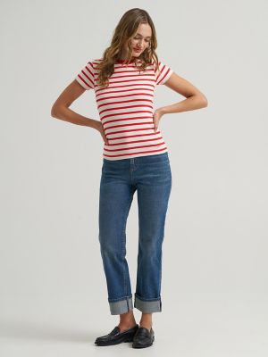 Women's Lee&reg; x Marilyn Monroe Striped Baby Tee in Striped