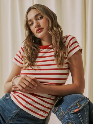 Women's Lee&reg; x Marilyn Monroe Striped Baby Tee in Striped