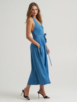 Women's Lee&reg; x Marilyn Monroe Chambray Halter Dress in Glacier Wash