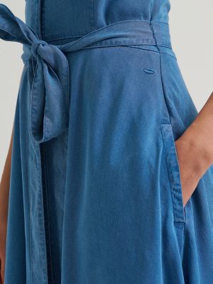 Women's Lee&reg; x Marilyn Monroe Chambray Halter Dress in Glacier Wash