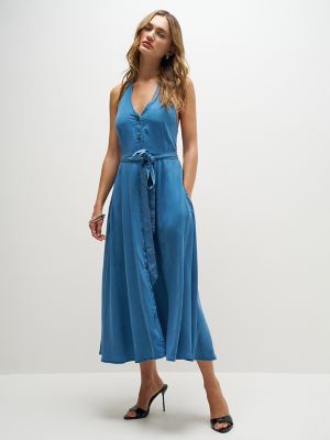 Women's Lee&reg; x Marilyn Monroe Chambray Halter Dress in Glacier Wash
