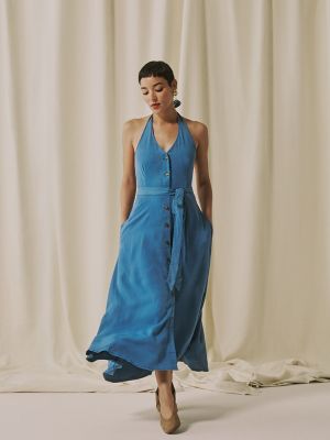 Women's Lee&reg; x Marilyn Monroe Chambray Halter Dress in Glacier Wash