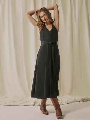 Women's Lee&reg; x Marilyn Monroe Poplin Halter Dress in Black Beauty