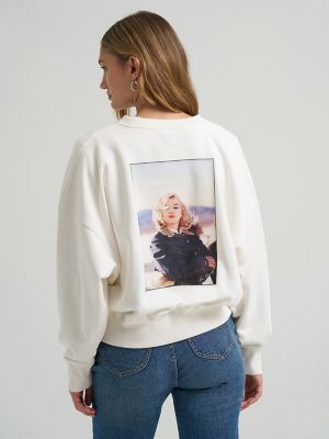 Women's Lee&reg; x Marilyn Monroe Crew Sweatshirt in Star White