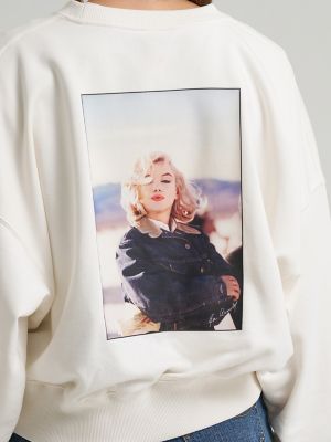 Women's Lee&reg; x Marilyn Monroe Crew Sweatshirt in Star White