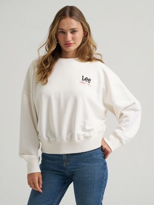 Women's Lee&reg; x Marilyn Monroe Crew Sweatshirt in Star White