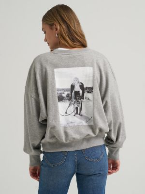 Women's Lee&reg; x Marilyn Monroe Crew Sweatshirt in Mid Grey Mele