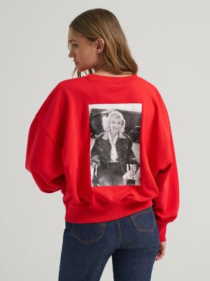 Women's Lee&reg; x Marilyn Monroe Crew Sweatshirt in High Risk Red