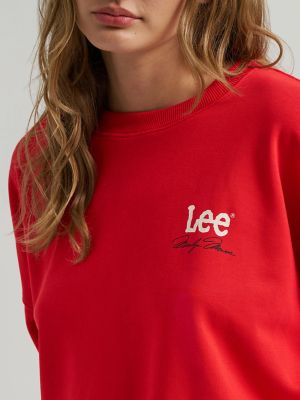 Women's Lee&reg; x Marilyn Monroe Crew Sweatshirt in High Risk Red