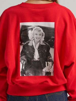 Women's Lee&reg; x Marilyn Monroe Crew Sweatshirt in High Risk Red