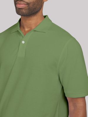 Mens Solid Performance Polo Shirt:Agave Green:M alternative view 2