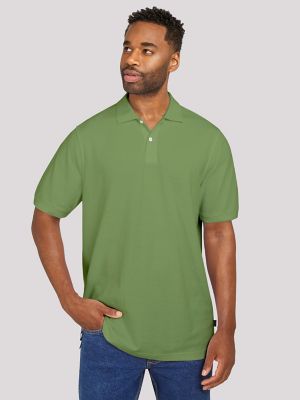 Mens Solid Performance Polo Shirt:Agave Green:M main view