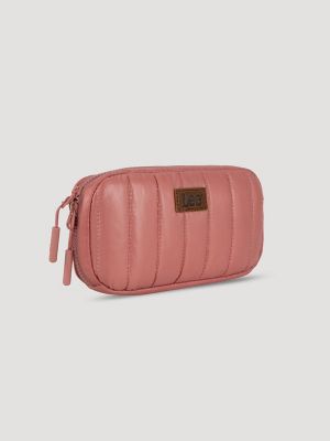Womens Quilted Puffer Crossbody Bag:Dark Pink:One Size alternative view