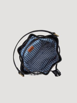 Women's Stripe Canvas Drawstring Bucket Bag
