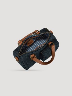Womens Denim Barrel Bag:DenimBlue:One Size alternative view