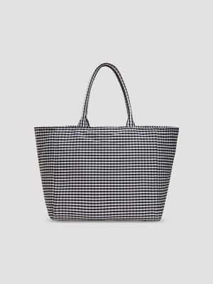 Womens Gingham Tote Bag:Black:One Size alternative view