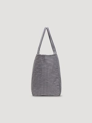Womens Gingham Tote Bag:Black:One Size alternative view 2