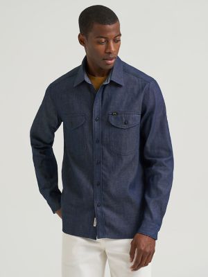 Men's Lee 101 70s Denim Overshirt in Dry alternative view