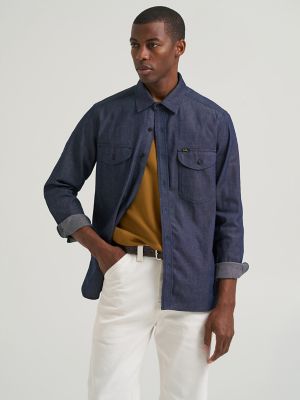 Men's Lee 101 70s Denim Overshirt in Dry alternative view 6
