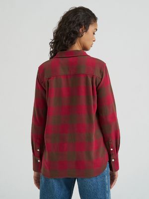 Women's Classic Button Down Shirt in Tibetan Red