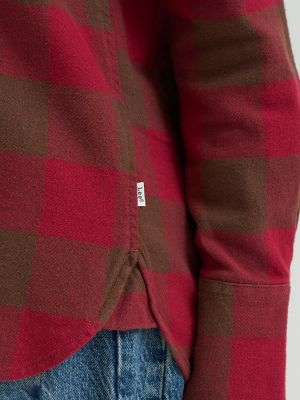 Women's Classic Button Down Shirt in Tibetan Red