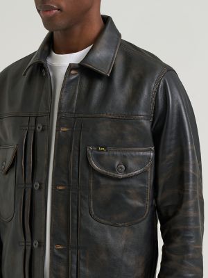 Men's Lee 101&trade; Leather Cowboy Jacket