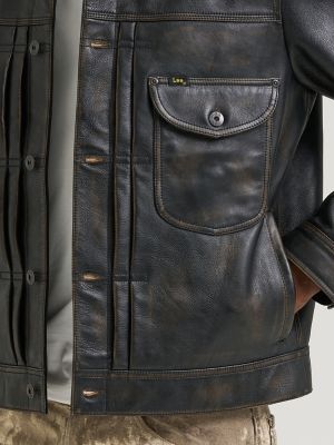 Men's Lee 101&trade; Leather Cowboy Jacket