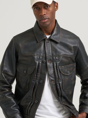 Men's Lee 101&trade; Leather Cowboy Jacket