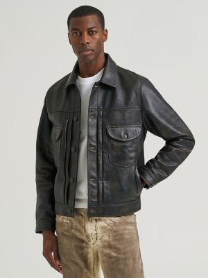Men's Lee 101&trade; Leather Cowboy Jacket