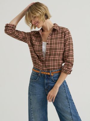Women's Classic Button Down Shirt in Glazed Ginger