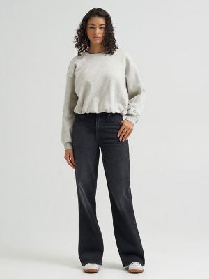 Women's Balloon Sleeve Sweatshirt in Grey Heather