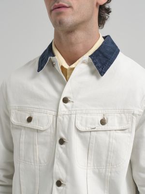 Mens Lee x JCrew Storm Rider Denim Jacket:Vintage White:L alternative view 5