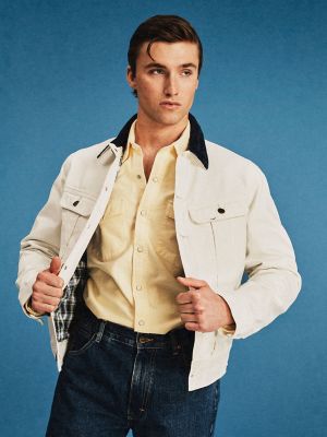 Mens Lee x JCrew Storm Rider Denim Jacket:Vintage White:L main view