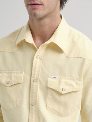 Mens Lee x JCrew Oxford Western Shirt:Daffodil Oxford:M alternative view 3