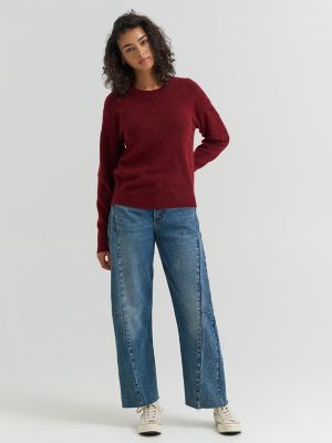 Women's Wool Blend Solid Sweater