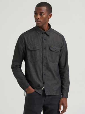 Men's Lee 101 70s Denim Overshirt in Dry - thumbnail 10