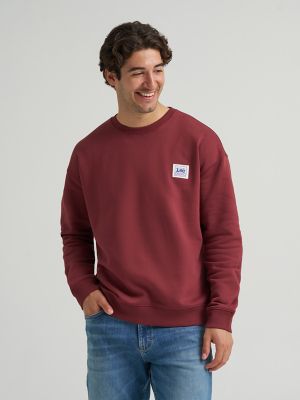 Men's Relaxed Fit Essential Workwear Sweatshirt in Port