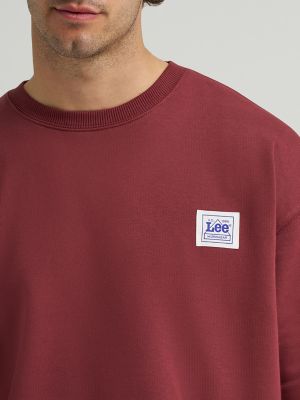 Men's Relaxed Fit Essential Workwear Sweatshirt in Port