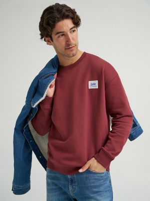 Men's Relaxed Fit Essential Workwear Sweatshirt in Port
