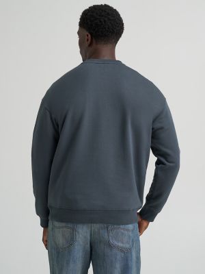 Men's Relaxed Fit Essential Workwear Sweatshirt in Washed Black