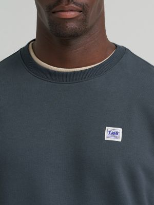 Men's Relaxed Fit Essential Workwear Sweatshirt in Washed Black
