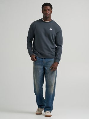 Men's Relaxed Fit Essential Workwear Sweatshirt in Washed Black