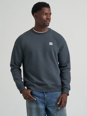 Men's Relaxed Fit Essential Workwear Sweatshirt in Washed Black